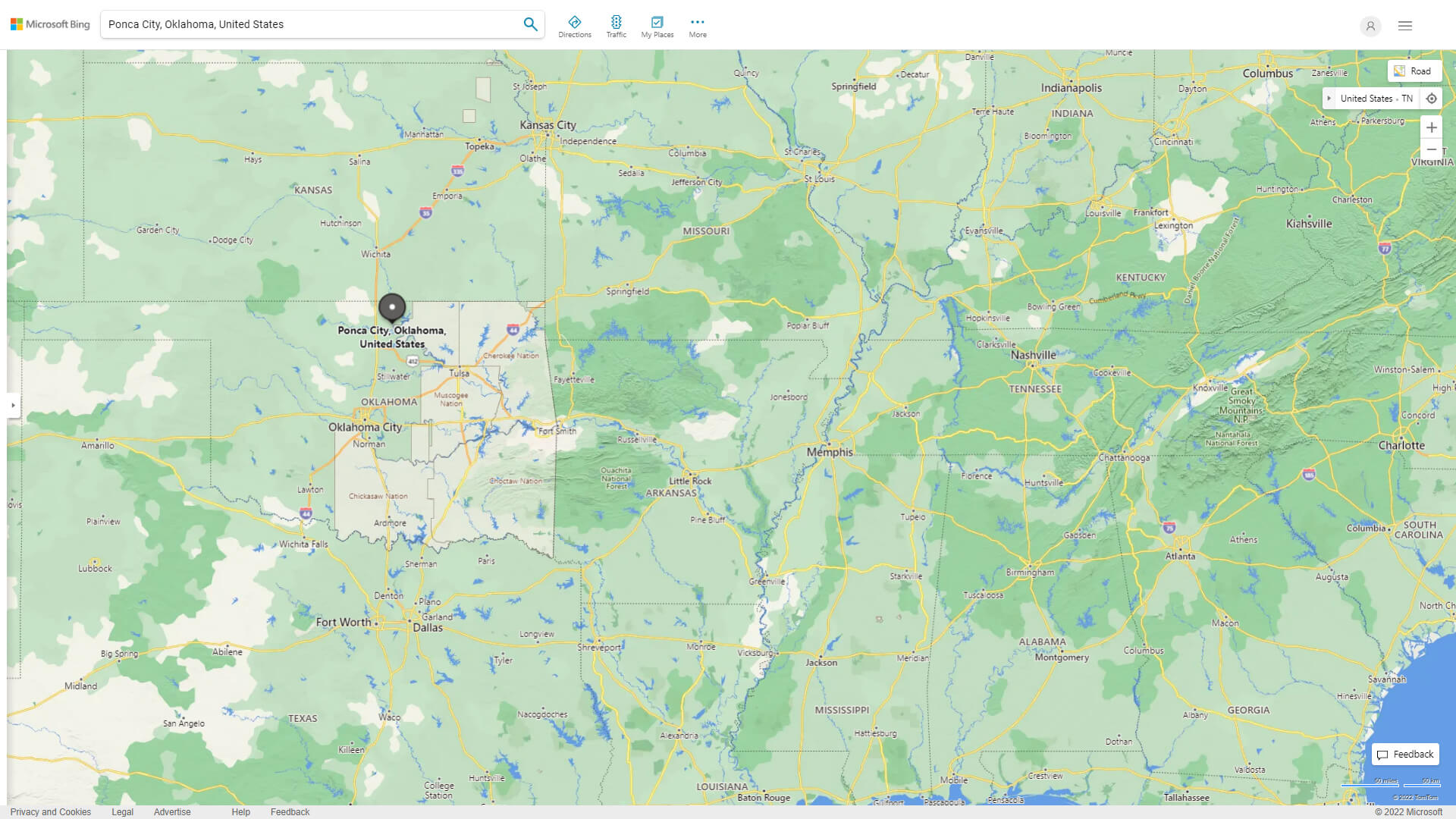 Ponca City Map Oklahoma